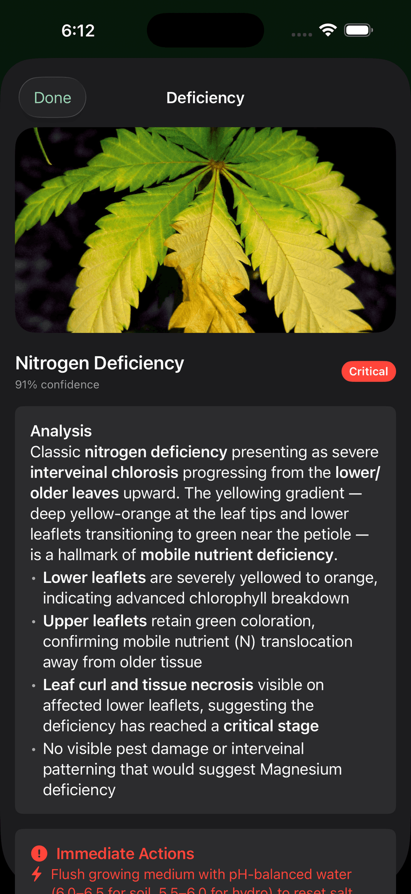 AI plant diagnosis — Cultivar app