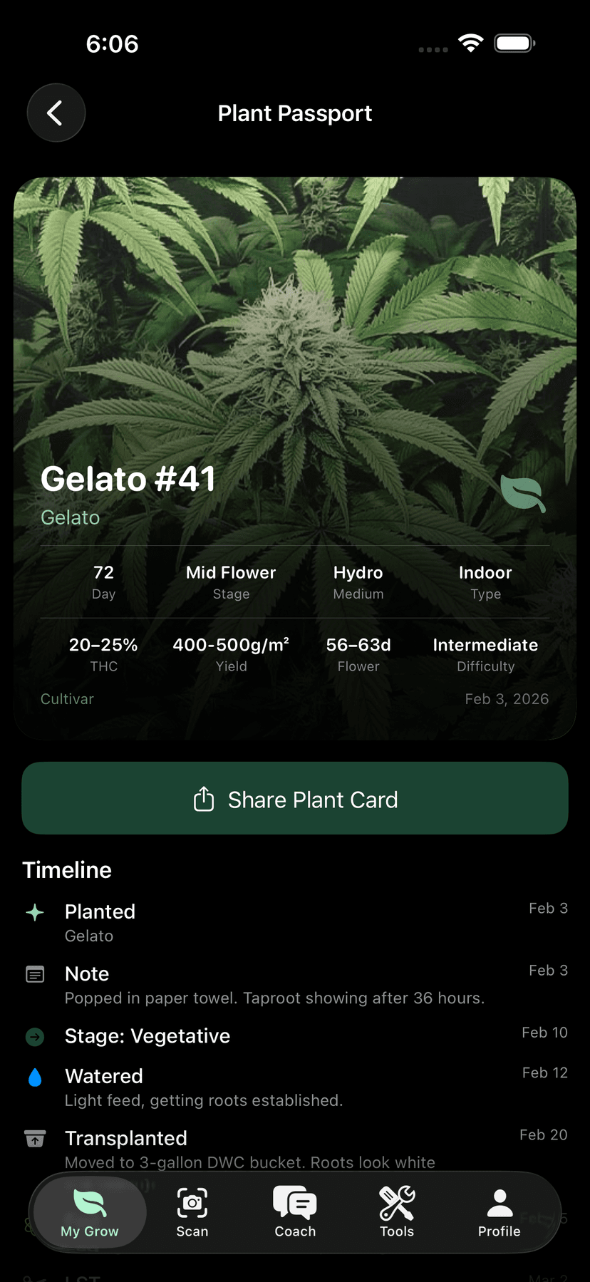 Plant passport — Cultivar app